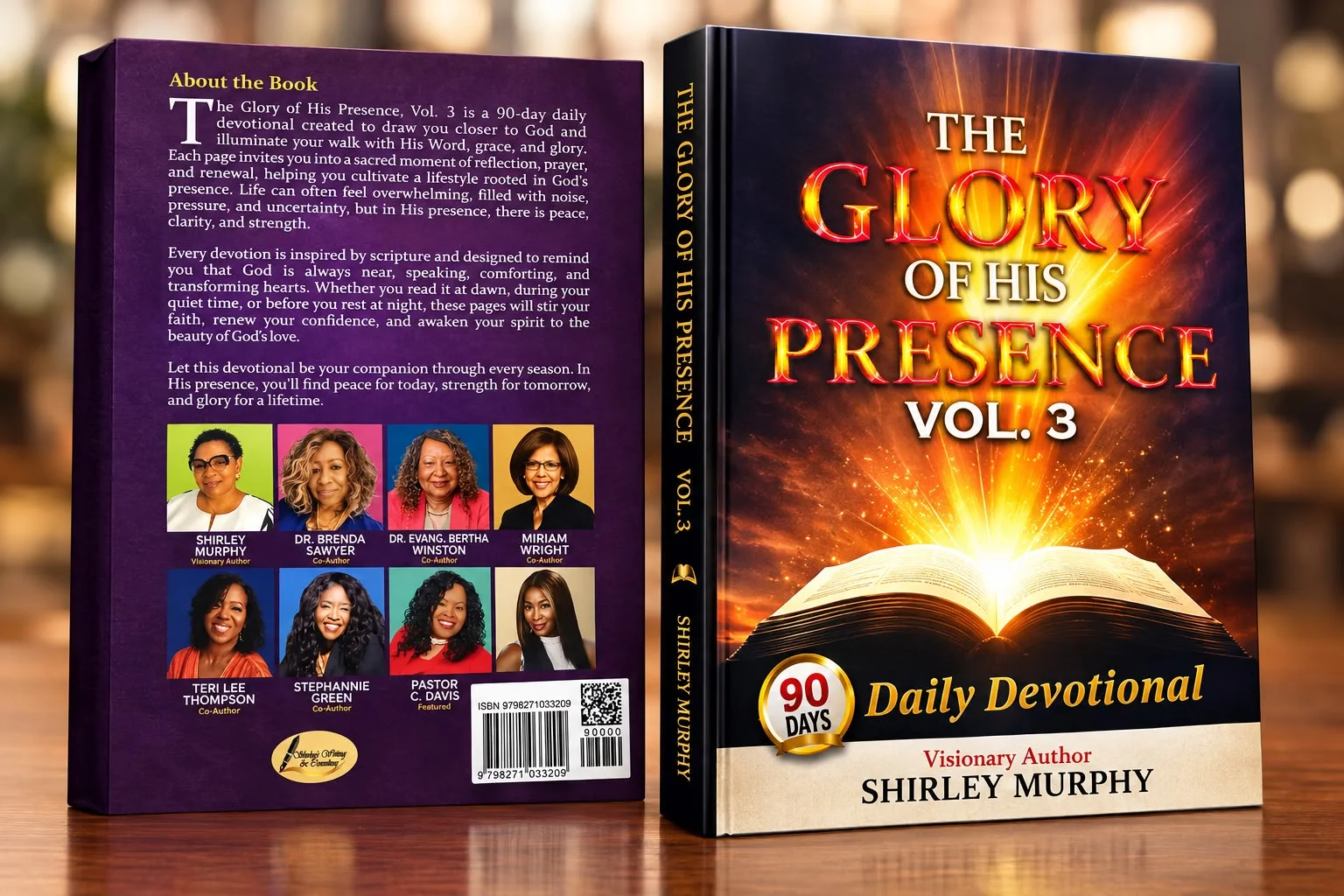 The Glory of His Presence, Volume 3 front-and-back three-dimensional book mockup